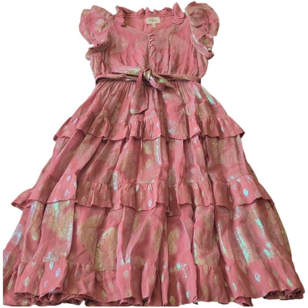 🔆 Anthropology, Ollari Pink Orchid Midi Dress - Size XS - Picture 3 of 7